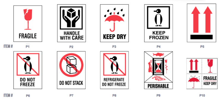 Standard Pictorial Labels in-stock and available to ship next day