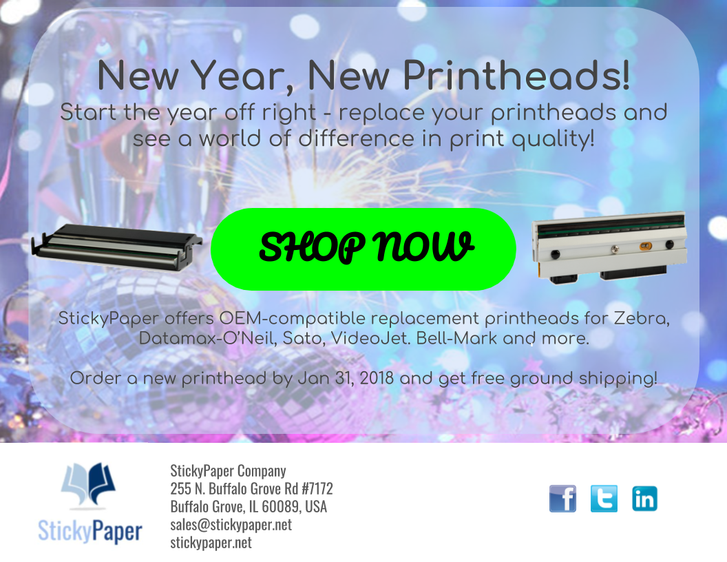 January 2018 Promotion: New Year, New Printheads!
